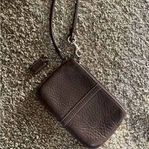 Coach Brown Leather Wristlet